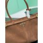 Prada Cocoa Brown Large suede leather handbag