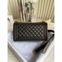 Medium Boy Chanel Handbag  in Grained leather 