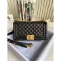 Medium Boy Chanel Handbag  in Grained leather 