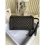 Medium Boy Chanel Handbag  in Grained leather 