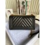 Medium Boy Chanel Handbag  in Grained leather 