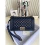 Medium Boy Chanel Handbag  in Grained leather 