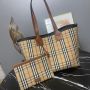 Burberry Check Cotton Medium London Tote Bag